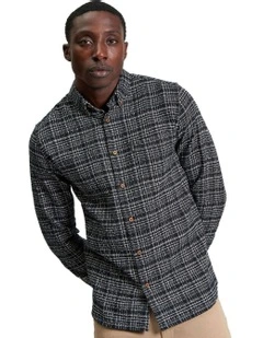 Twisted Yarn Long Sleeve Shirt in Black