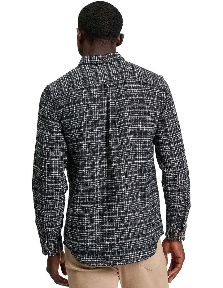 Twisted Yarn Long Sleeve Shirt in Black image 2