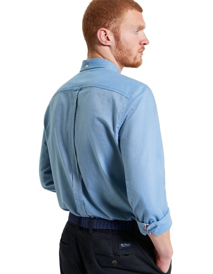 Signature Oxford Long Sleeve Shirt in Airforce image 2