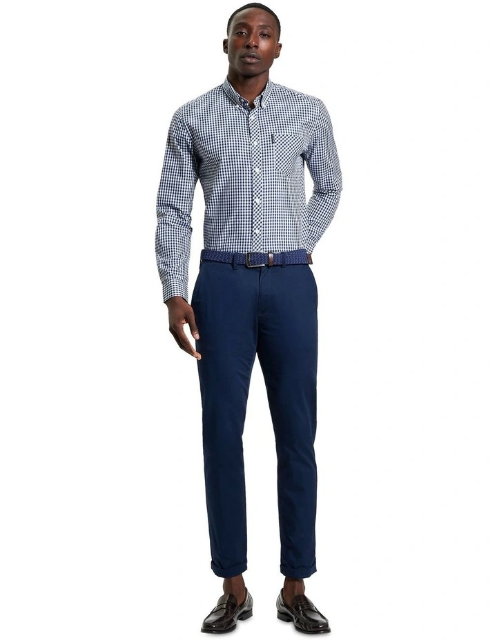 Signature Gingham Long Sleeve Shirt in Dark Blue image 3