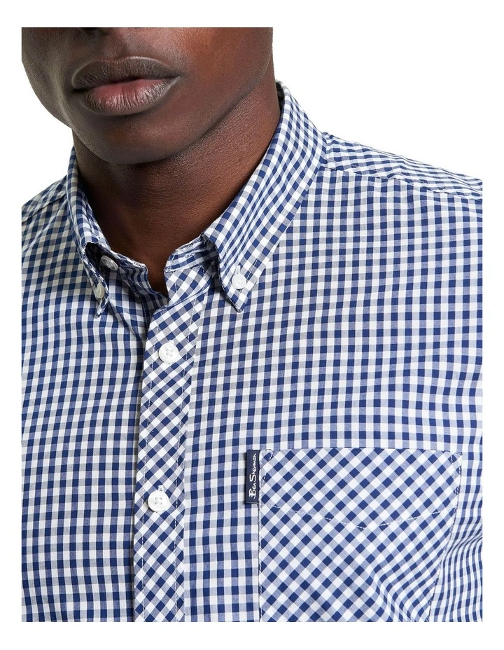 Signature Gingham Long Sleeve Shirt in Dark Blue image 4