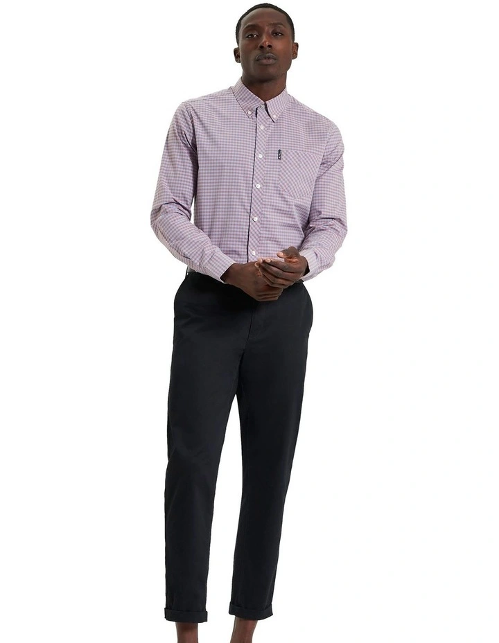 Signature Gingham Long Sleeve Shirt in Light Pink image 3