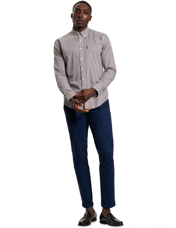 Signature House Check Long Sleeve Shirt in Red image 3