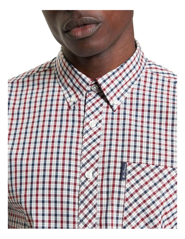 Signature House Check Long Sleeve Shirt in Red image 4