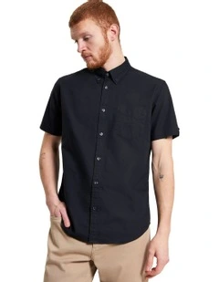 Signature Oxford Short Sleeve Shirt in Black