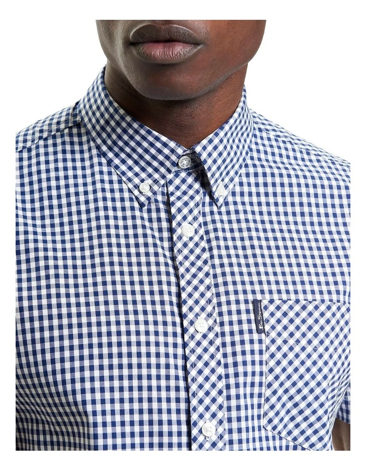 Signature Gingham Short Sleeve Shirt in Dark Blue image 4