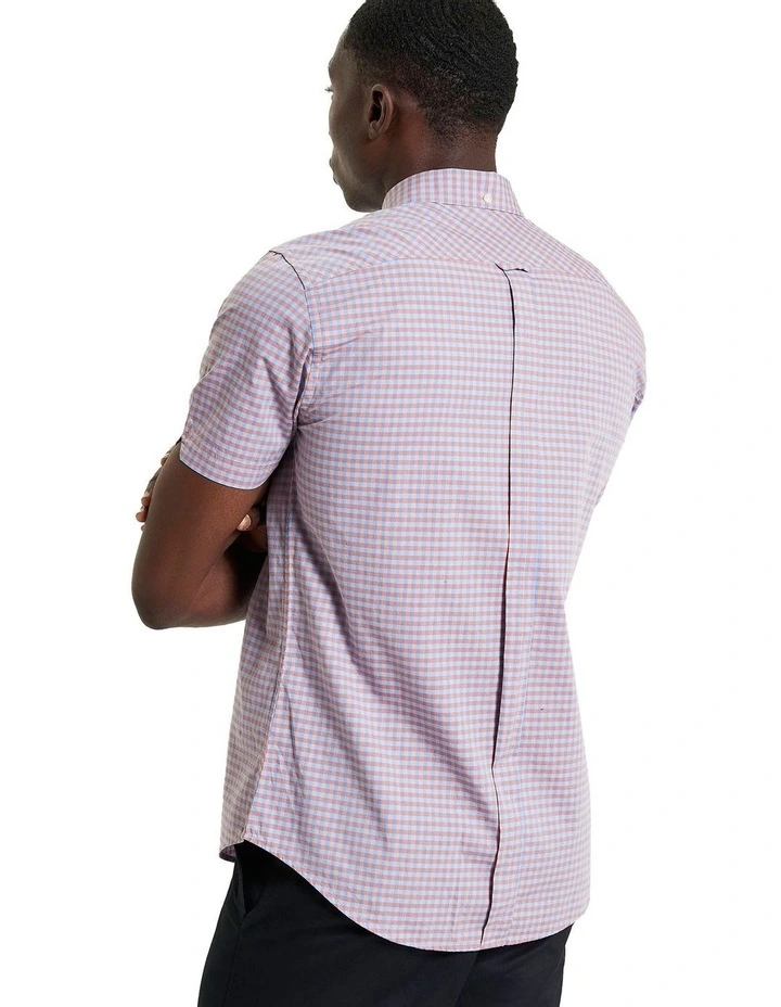 Signature Gingham Short Sleeve Shirt in Light Pink image 2