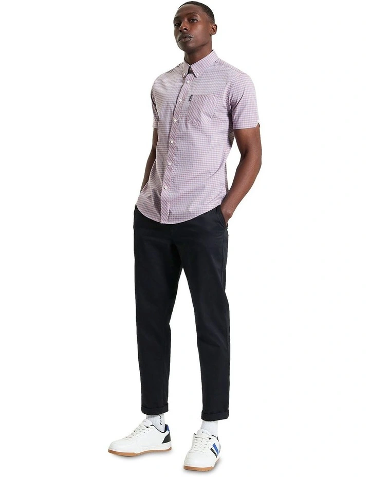 Signature Gingham Short Sleeve Shirt in Light Pink image 3