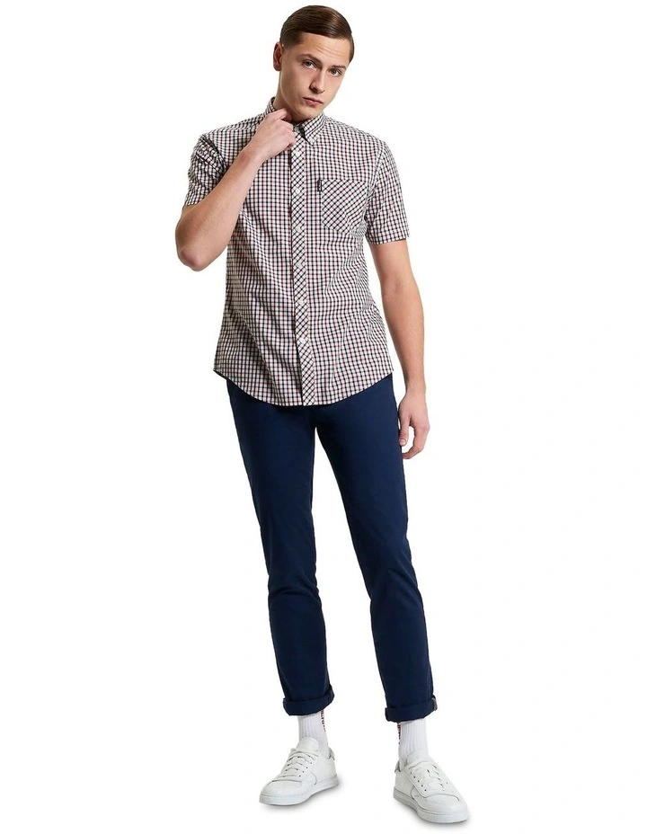Signature House Check Short Sleeve Shirt in Red image 3