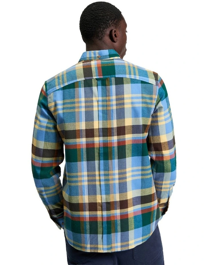 Brushed Check Long Sleeve Shirt in Riviera Blue image 2