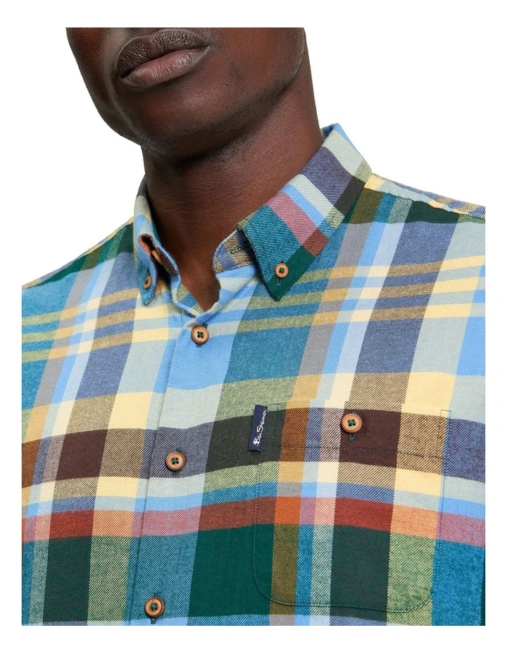 Brushed Check Long Sleeve Shirt in Riviera Blue image 4