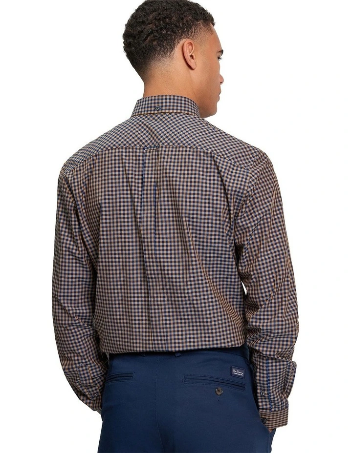 Signature Gingham Long Sleeve Shirt in Bronze image 2