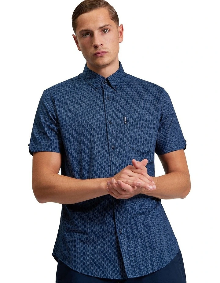 Mono Geo Print Short Sleeve in Cobalt image 1