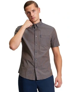 Signature Gingham Short Sleeve Shirt in Bronze