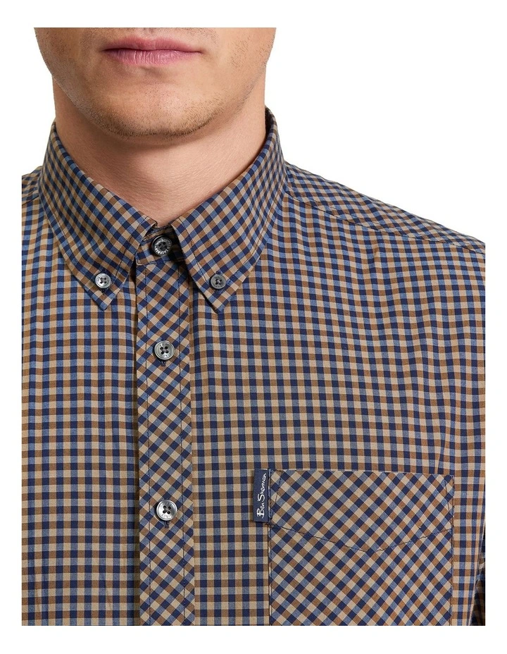 Signature Gingham Short Sleeve Shirt in Bronze image 4