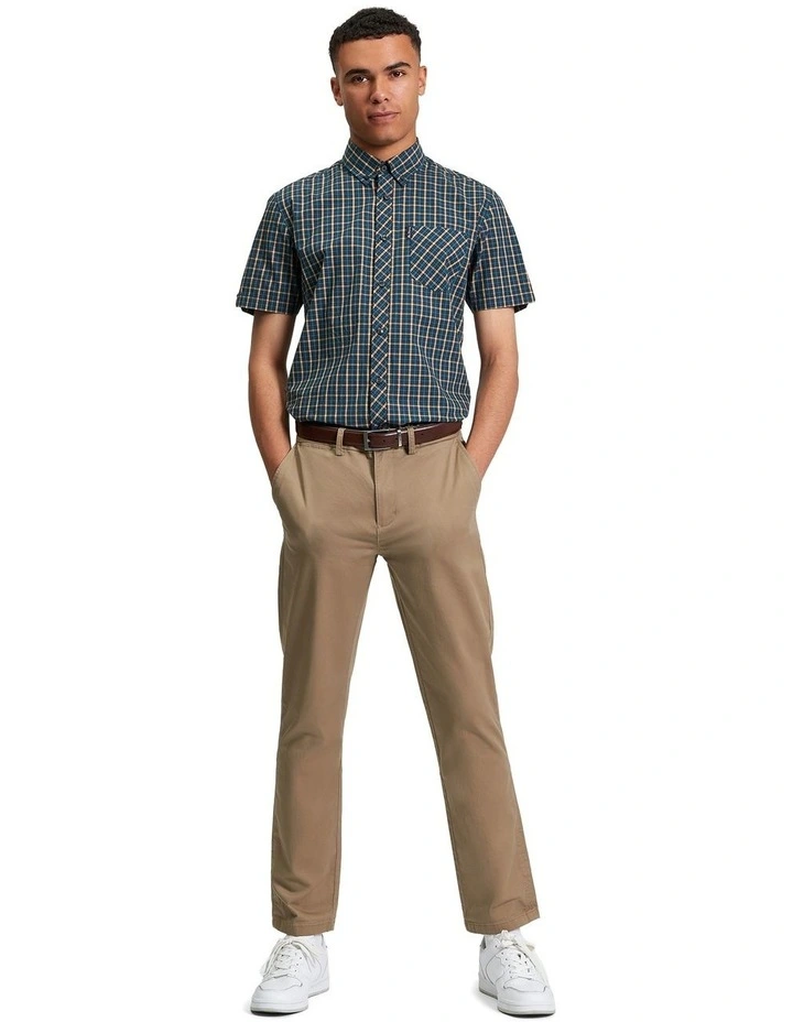 Signature House Check Short Sleeve Shirt in Teal image 3