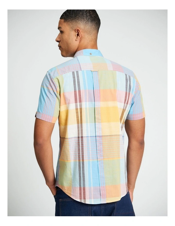 Large Madras Check Short Sleeve Shirt Zest image 2