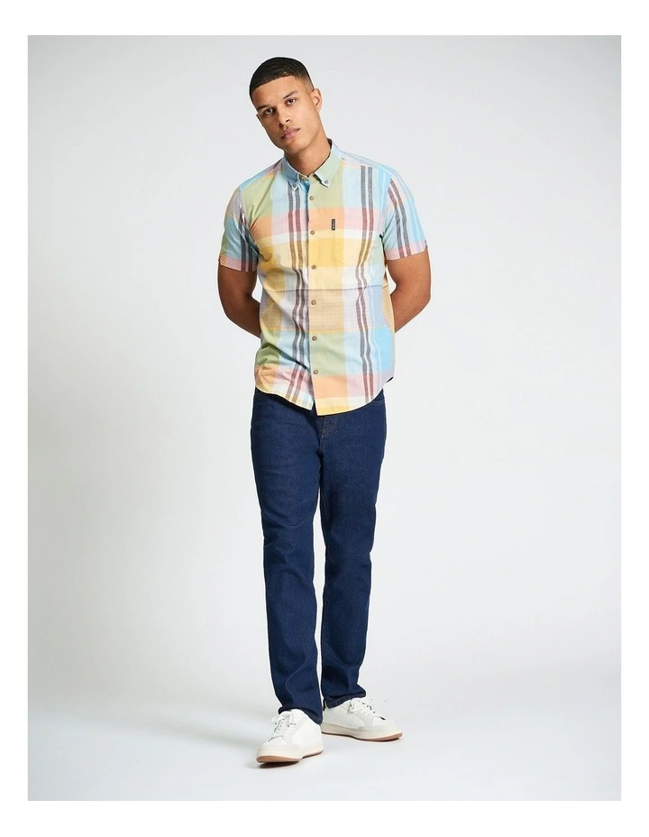 Large Madras Check Short Sleeve Shirt Zest image 3