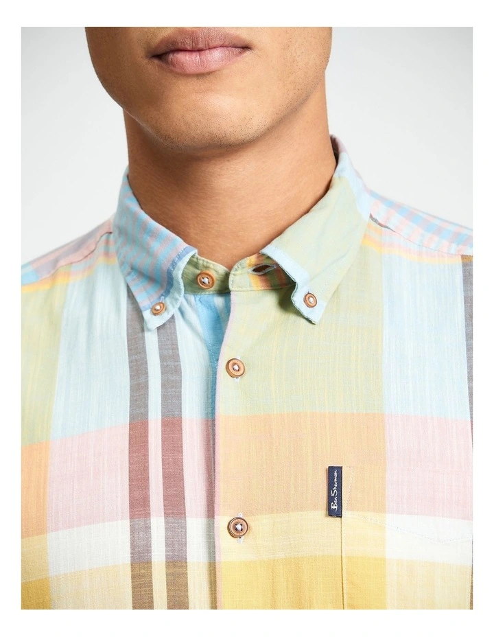Large Madras Check Short Sleeve Shirt Zest image 4