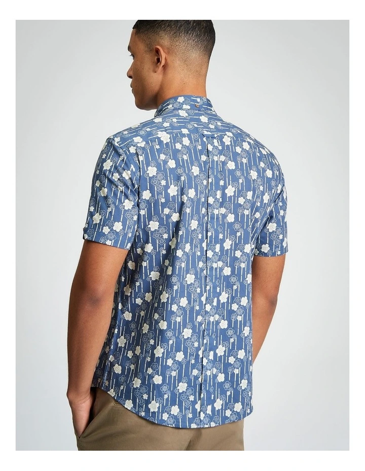 Floral Bamboo Print in Indigo image 2