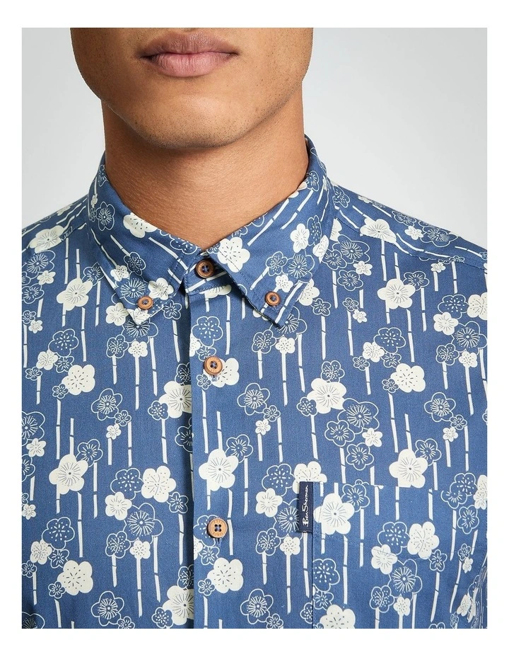Floral Bamboo Print in Indigo image 4