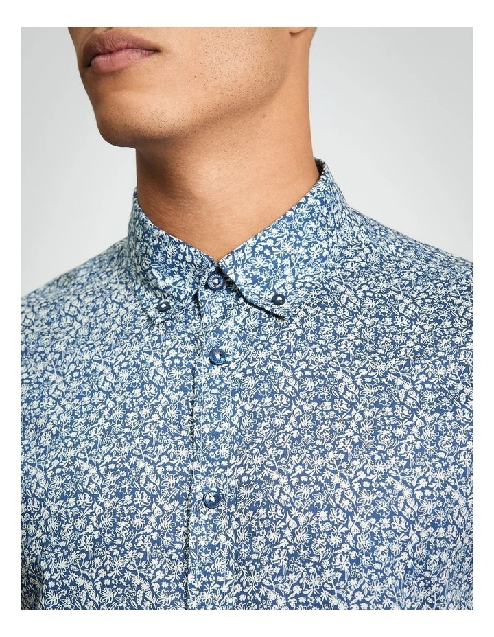 Floral Print in Indigo image 3