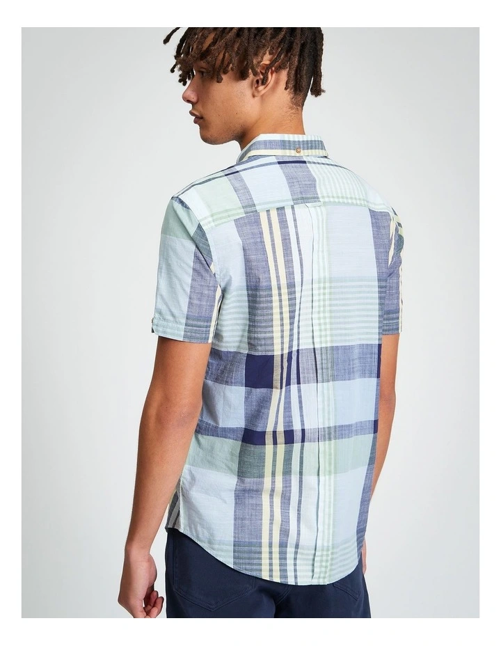 Large Madras Check in Powder Blue image 2