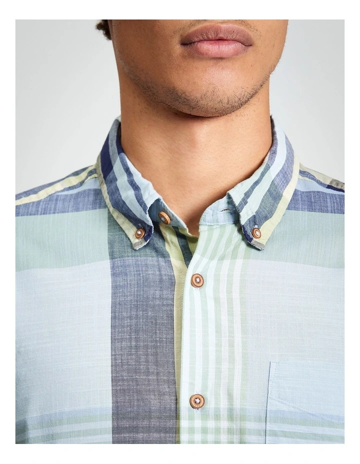 Large Madras Check in Powder Blue image 4