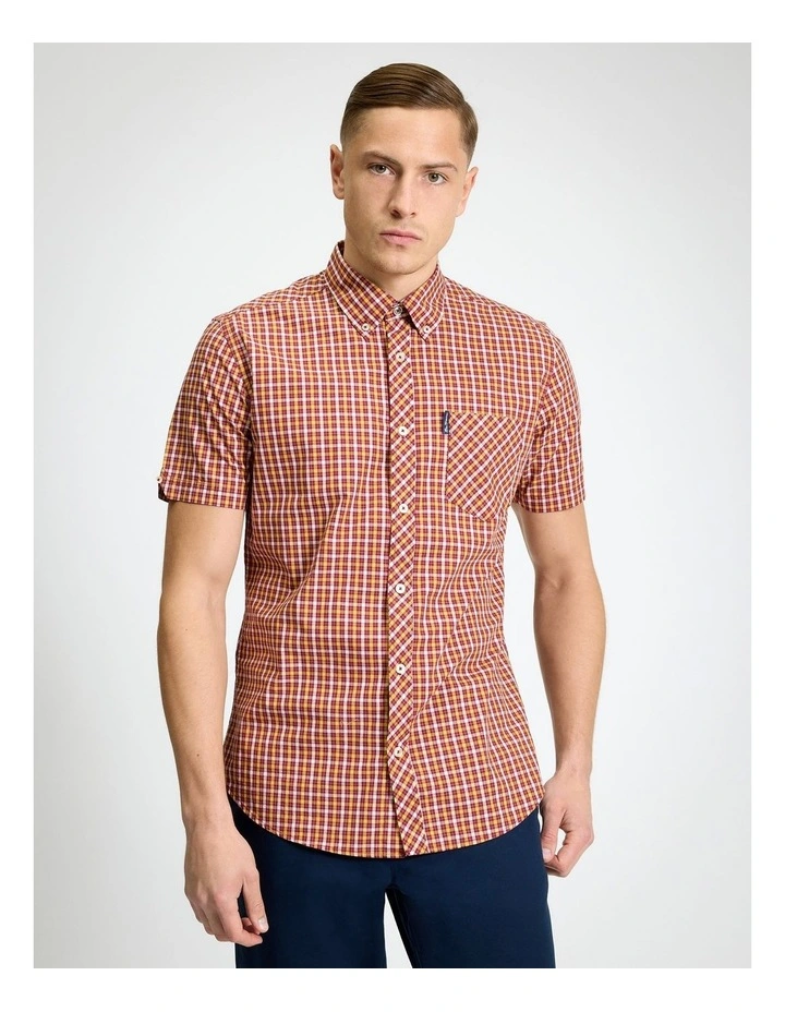 Signature House Check Short Sleeve Shirt in Cherry image 1