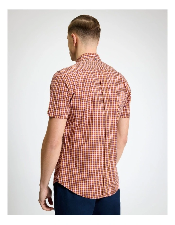 Signature House Check Short Sleeve Shirt in Cherry image 2