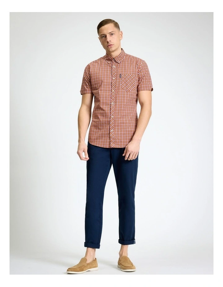 Signature House Check Short Sleeve Shirt in Cherry image 3