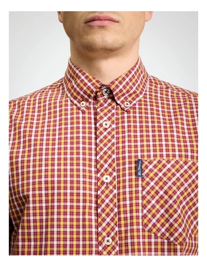 Signature House Check Short Sleeve Shirt in Cherry image 4