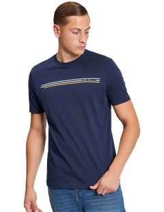 Core Stripe Tee in Dark Navy