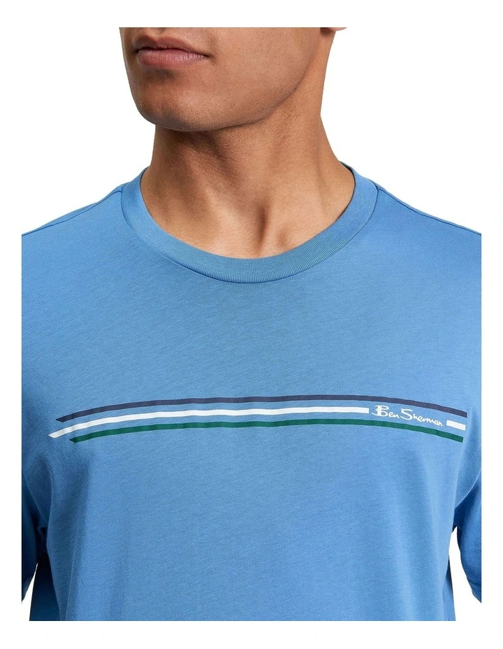 Core Stripe Tee in Riviera Blue image 4