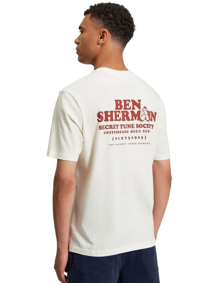 Secret Tune Society Tee in Ivory image 2