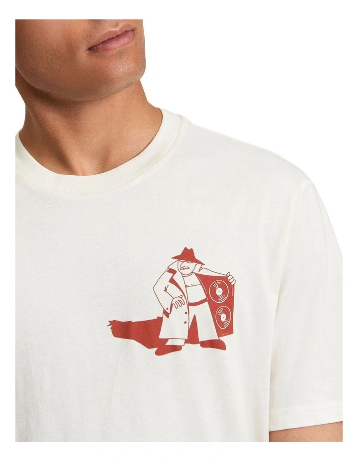 Secret Tune Society Tee in Ivory image 4