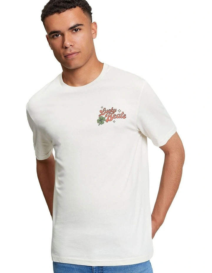 Lucky Beats Tee in Snow White image 1
