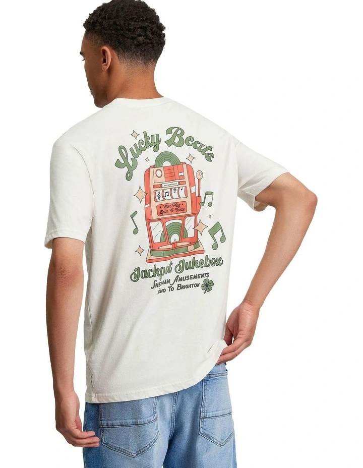 Lucky Beats Tee in Snow White image 2