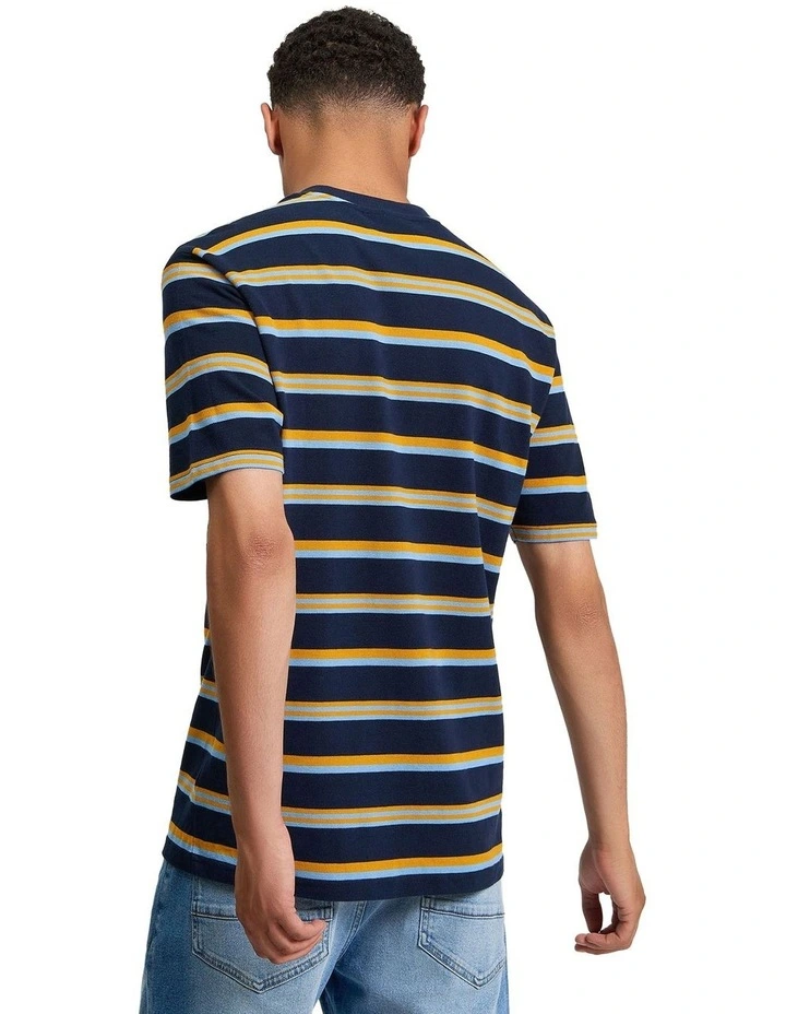 Textured Stripe Tee in Dark Navy image 2