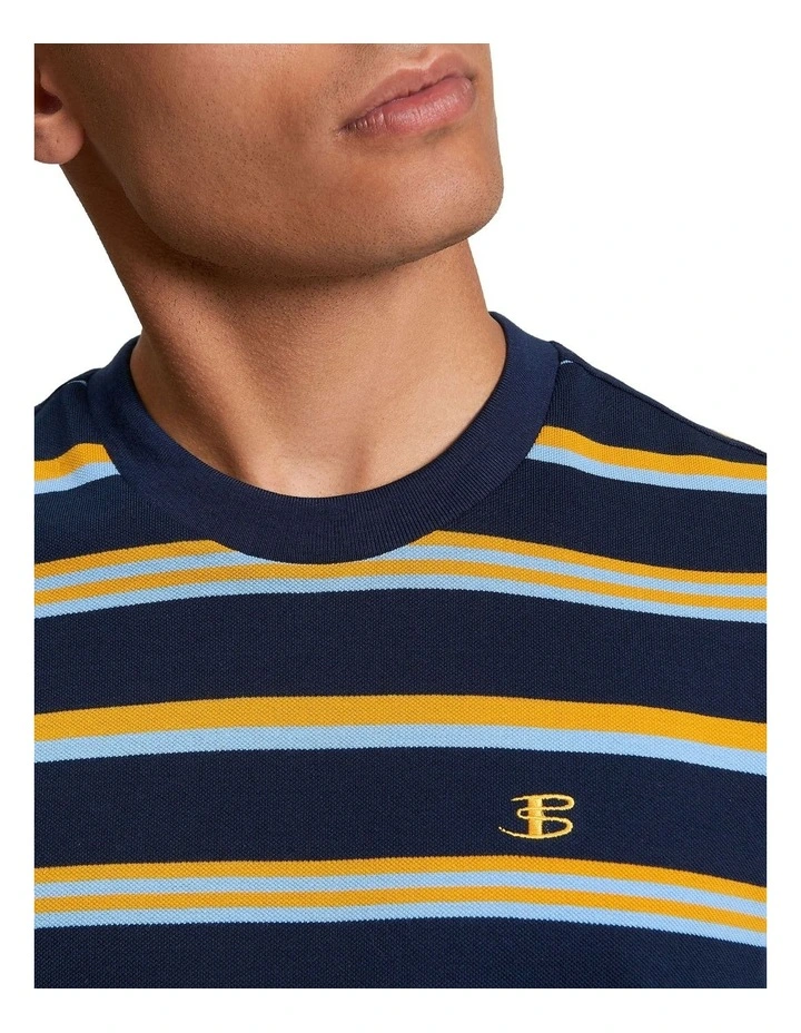 Textured Stripe Tee in Dark Navy image 4