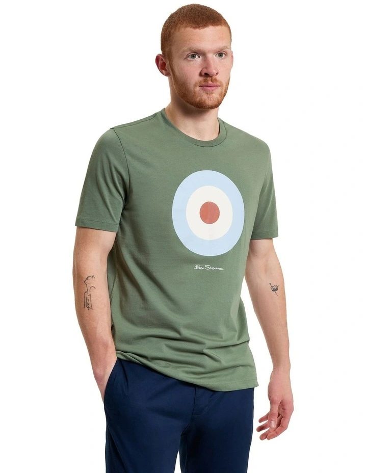 Signature Target Tee in Pale Khaki image 1