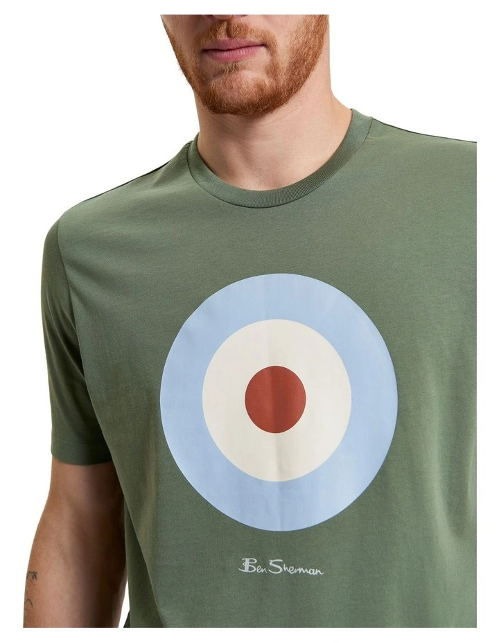 Signature Target Tee in Pale Khaki image 4