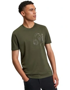 Headphone Tee in Khaki