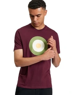 Signature Target Tee in Dark Wine