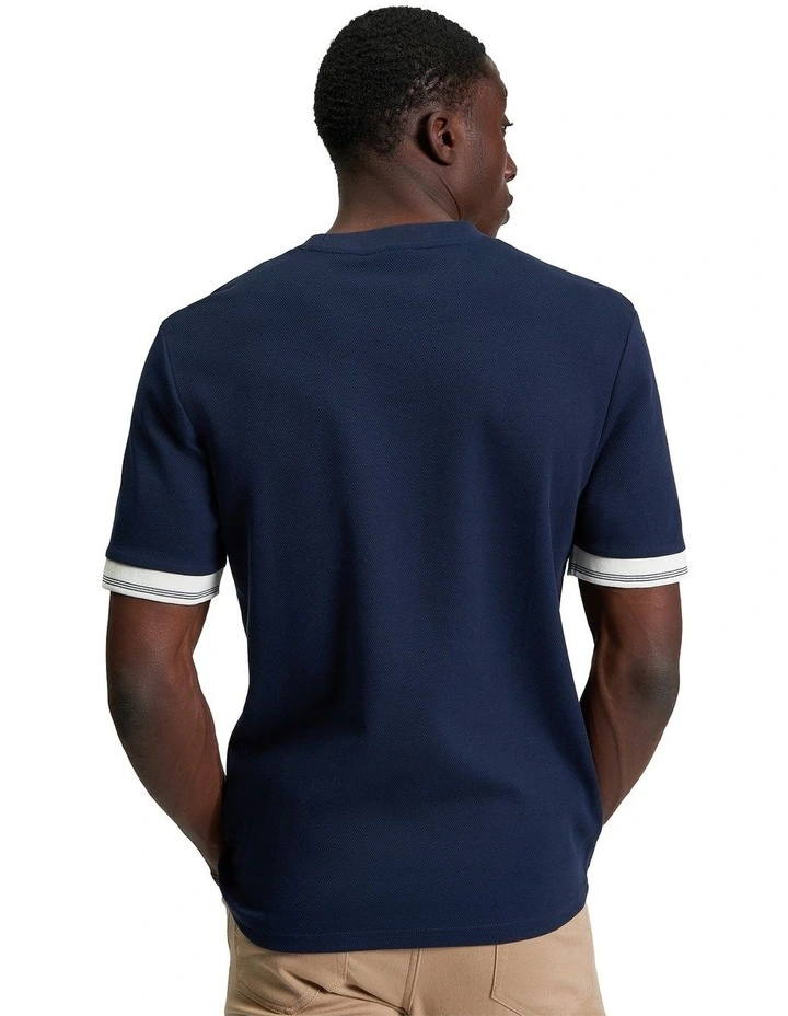 Textured Tipped Tee in Dark Navy image 2