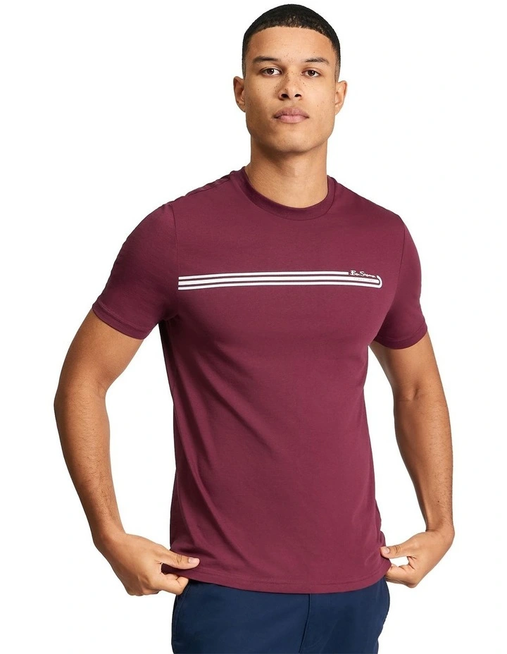 Core Stripe Tee in Aubergine image 1