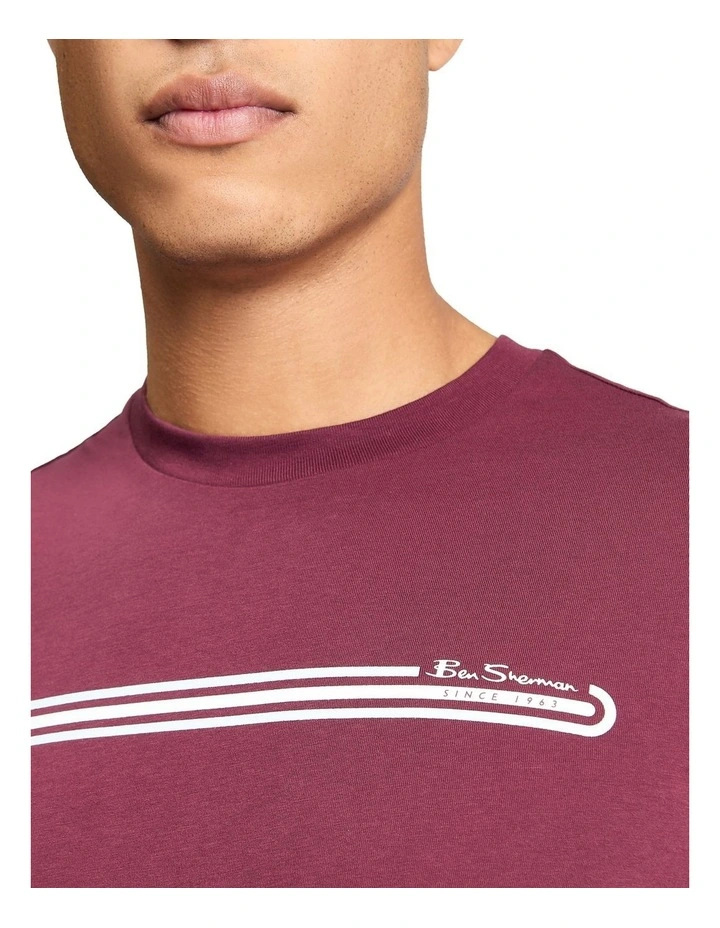 Core Stripe Tee in Aubergine image 4