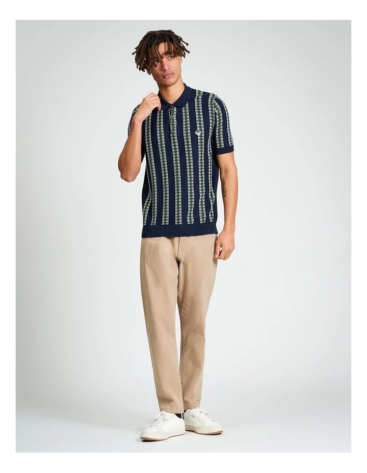 Jacquard Candy Stripe Polo in Dark Navy image 3