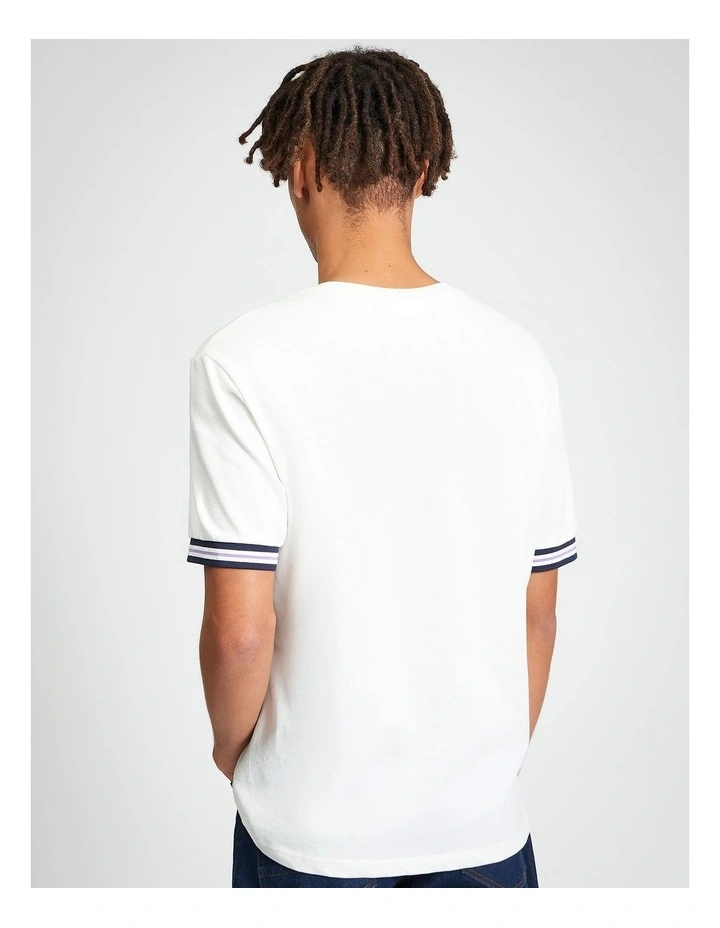 Pique Tipped Tee in Snow White image 2