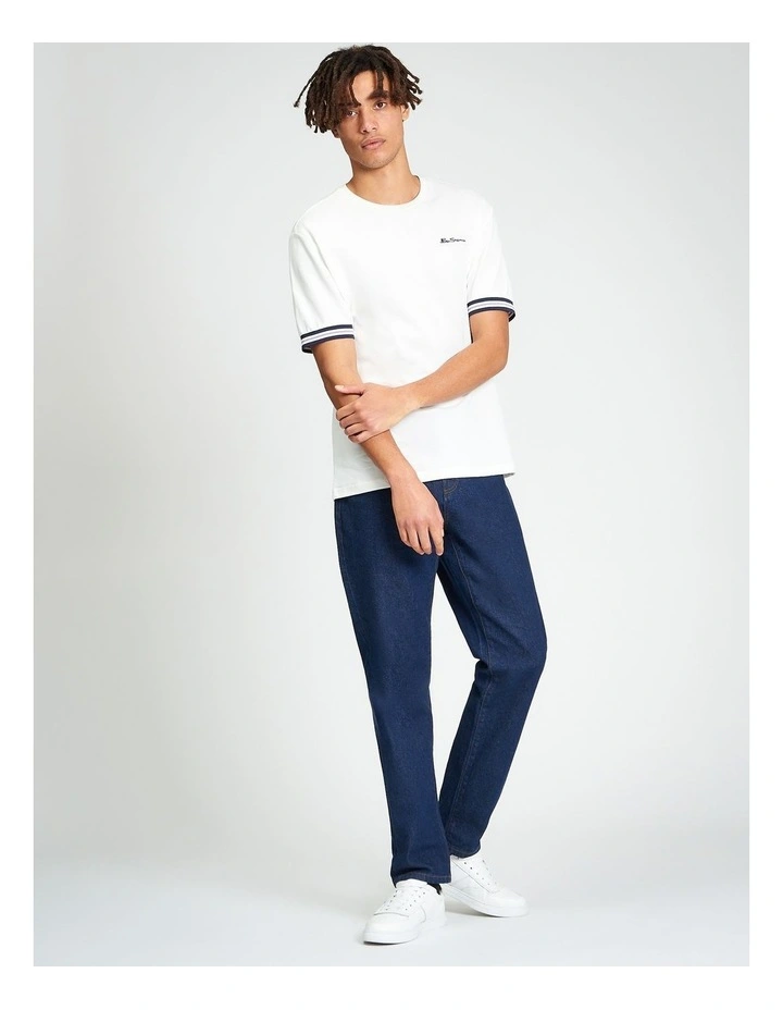 Pique Tipped Tee in Snow White image 3